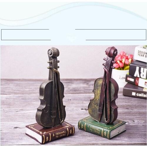 1PC Resin Musical Instruments Violin Saxophone Model European Retro Nostalgia Coffee Shop Bar Home Decor Gifts Craf ML 008