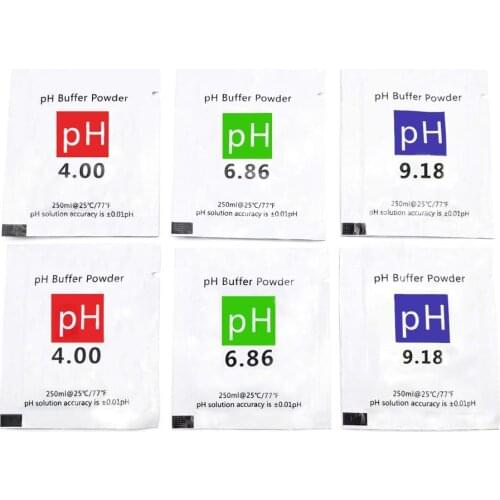 6 Pcs PH Calibration Buffer Solution Powder Precise and Easy PH Calibration PH Calibration Powder Solution 6.86,4.00,9.18