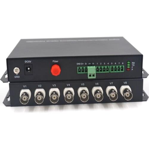 8CH Video Fiber optical Media Converters, Multi mode M/M Fiber optic 2Km Transmitter Receiver for Security System CCTV