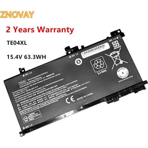 ZNOVAY TE04XL Laptop Battery For HP OMEN 15-AX200 15- AX218TX 15-AX210TX 15-AX235NF 15-AX202N 15-BC200 HSTNN-DB7T 15.4V 63.3WH