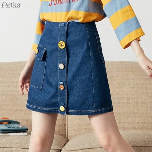 Женские юбки джинсовые Artka China At AliExpress