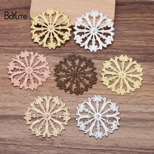 BoYuTe (30 Pieces/Lot) 51MM Metal Brass Filigree Flower Materials Diy Hand Made Jewelry Findings Components