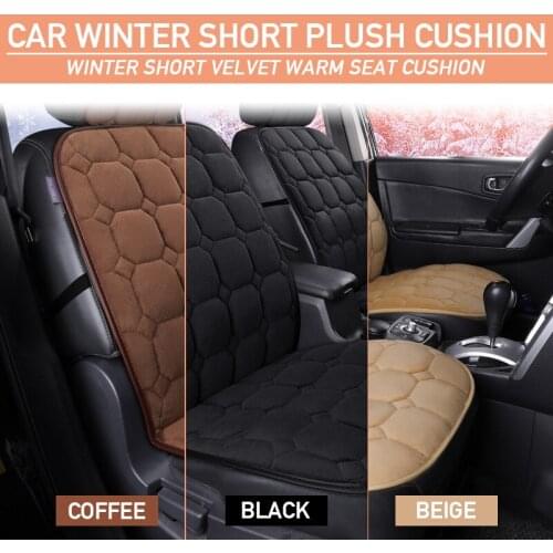 Warm Plush Car Seat Cover Black Beige Brown Winter Faux Auto Front Seat Cushion Backrest Seat Protector Pad Interior Accessories