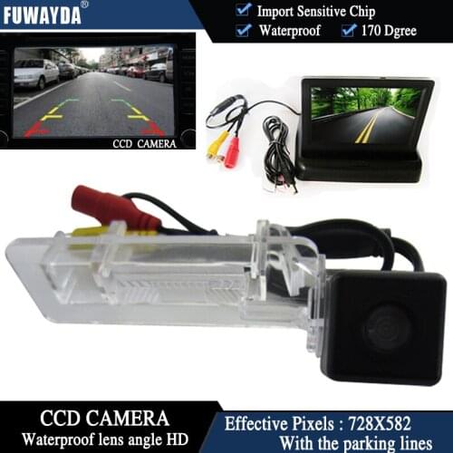FUWAYDA Color CCD Car Rear View Camera for Mercedes-Benz SMART R300 R350 + 4.3 Inch foldable LCD Monitor WATERPROOF HD