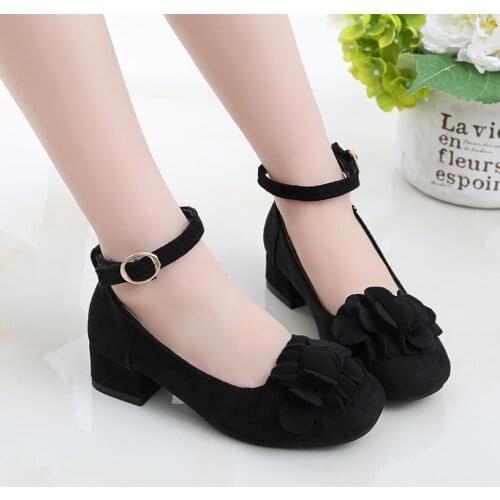 Kids Leather Shoes Girls Wedding Dress Shoes Children Princess Flower Leather Sandals For Girls Casual Dance Shoes Flat Sandals