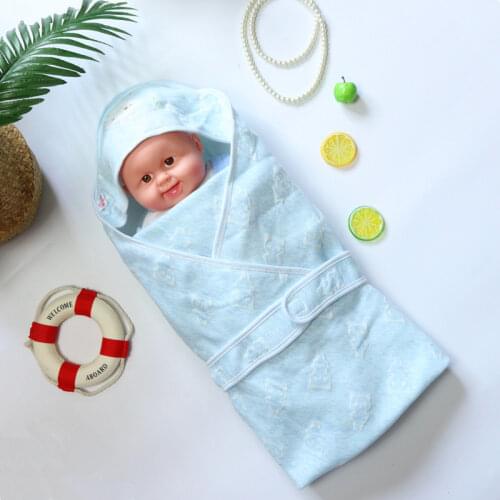 Baby Cotton Hooded Blanket Infant Bebe Muslin Gauze Sleeping Bags For Baby Boys Girls Organic Cotton Bedding Blankets