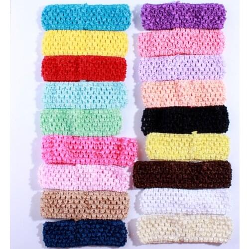 10PCS 4*28CM Fashion Crochet Elastic Band For Head Wear Hollow out Knit Elastic Ribbon Band Hair Tie For Garment Accessory