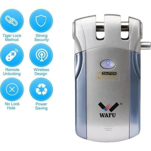 Wafu 019 Electric Bluetooth-compatible Door Lock With Remote Control/Touch Invisible Smart Lock Wholesale Spain Warehouse 433mhz