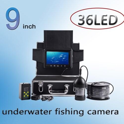 HD 9inch Fish Finder 360 Panning Camera F08A Underwater Fish Camera System Deeply Waterproof Ice Fishing Video Camera 36LED