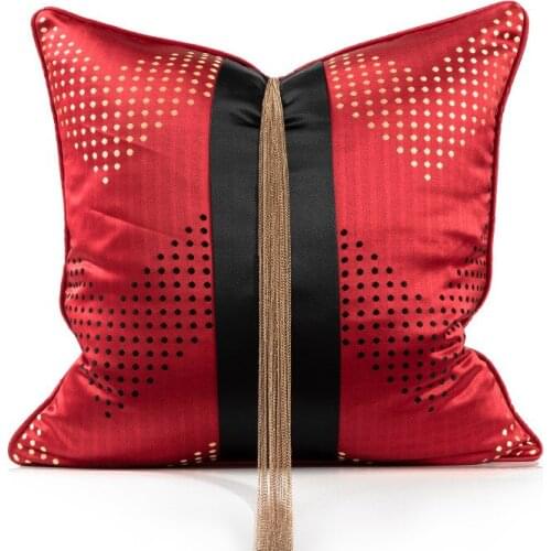 Red Home Drecor Tassel Pillow For Living Decorative Cushion CoverNordic Green Cushion Cover 45x45cm Car Cushions Throw Pillows