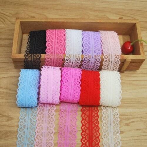 30mm Polyester Lace Trim Colorful Fabric Sewing Accessories Cloth Wedding Dress Decoration Ribbon Craft Supplies 400yard L1658-2
