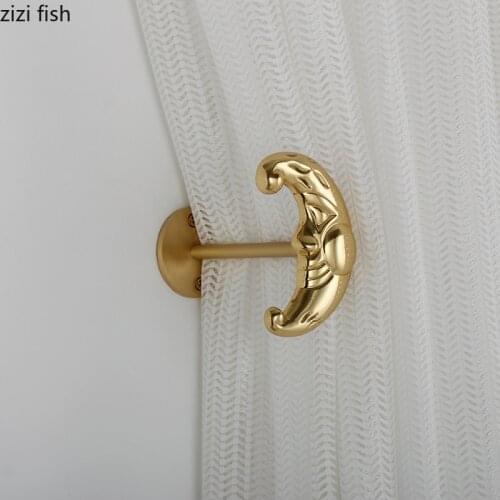 Brass Curtain Hook Metal Wall Hook Wall Hanging Curtain Stop Curtain Decorative Accessories Wall-mounted Clothes and Hats Hooks