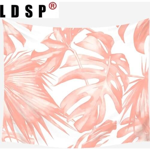 LDSP Pink Mandala Wall Hanging Tapestry Tropical Leaf Gray Marble Tapestries Floral INS Flower Wall Decor Girl Home Decor