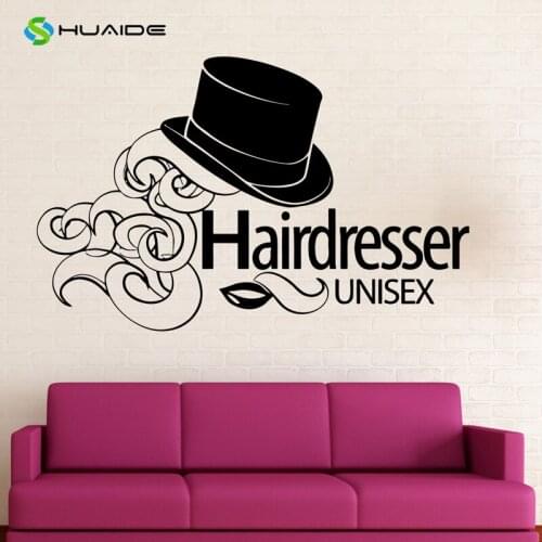 Wall Sticker Vinyl Decal Hairdresser Beauty Salon Unisex Hair Salon Wall Art Poster Murals Vinilos Paredes Vinyl Decoration A130