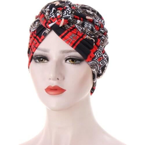 New 12colour Ethnic wind vortex knotted hooded hat African hat Muslim hat for women chemotherapy cap Bohemian Hair Accessories