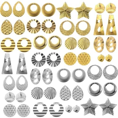 10pcs Stainless Steel Pendant Charms Handmade Dangles Earrings Pendant Necklace for DIY Jewelry Making Findings