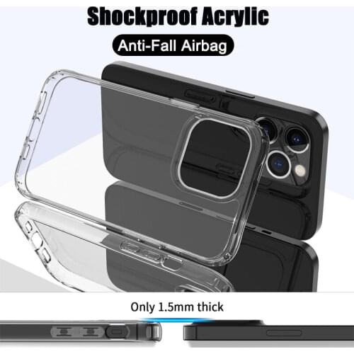 Shockproof Airbag Bumper Hybrid Phone Case For iPhone 13 12 Mini 11 Pro XS Max XR X SE 2020 6 6S 7 8 Plus Transparent Back Cover