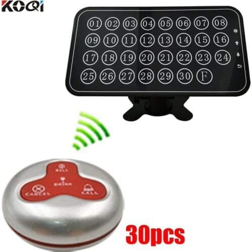 Restaurant wireless calling system staff call system 1 electronic number display receiver 30 wireless restaurant call button