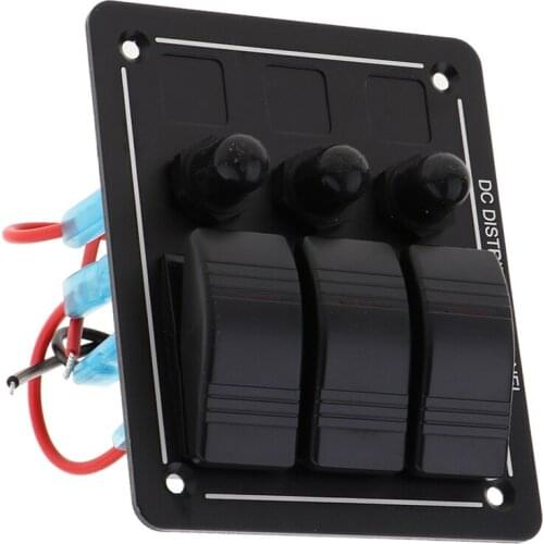 Boot Marine RV 3 Red LED Rocker Switch System Control Circuit Breaker