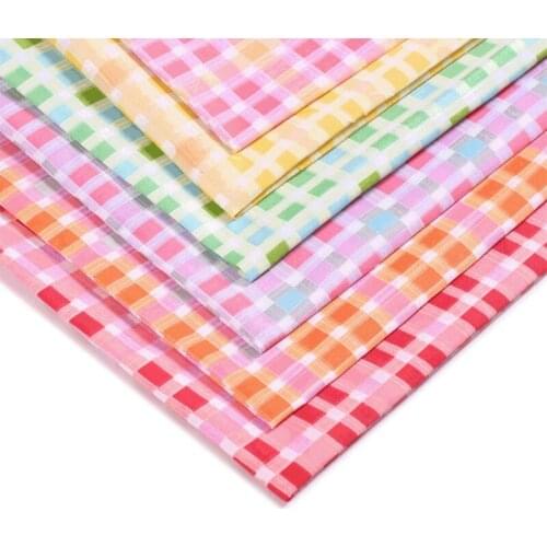 50*150CM Grid polyester fabric Clothing shirt fabric Plaid fabric wholesale non-stretch thin fabric sofa release