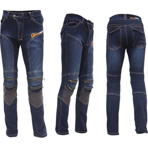 Riding Pants Motorcycle Jeans Trousers with Protective Knee Pads Slim Cool Durable Windproof Motocross Riding Tribe