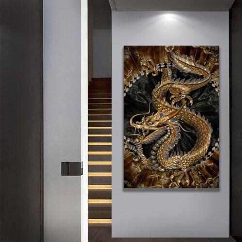 Modern Art Oil Painting Chinese Dragon Canvas Painting Painting Print Posters and Prints Home Living Room Decoration Painting