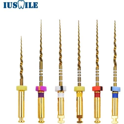 Dental Gold Flexible Endo Rotary Files Heat Activation Root Canal Operation Endodontic Files 25mm NITI Dentist Tool