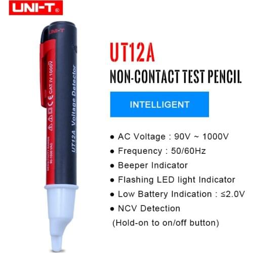 UNI-T UT12A Non-Contact Voltage Pen AC Detector practical high quality Contact electrical test pencil