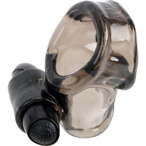 Vibrator Penis Ring Male Longer Lasting Delay Ejaculation Silicone Sex Toys for Men Cock Ring Scrotal Binding