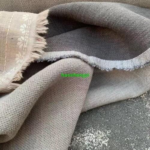 High-grade double-layer two-color pure linen cloth, thick sand-washed pure linen garment fabric for autumn and winter models