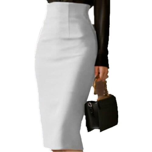 Plus size 3XL!Spring summer ol pencil skirt women high waist package hip office lady knee length skirt