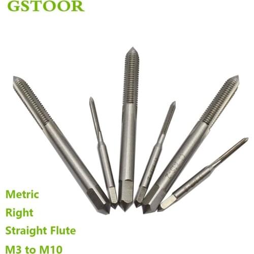1PC M3 M4 M5 M6 M8 M10 M12 Screw Tap Metric Machine Straight Right Flute Spiral Thread Drill Bit Taps Hand Tool