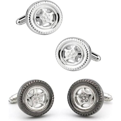 10pairs/lot Copper Plating Car Tire Cufflinks Black Car Tyre Cuff Links Mens Jewelry Xmas Christmas Gifts Wholesale