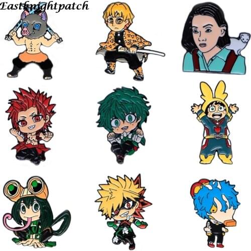 12pcs/lot E2540 Anime Enamel Pin Custom Brooch Cute Character Badge for Bag Lapel Pin Jewelry Gift for Fans