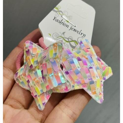 2Pcs/lot Shiny Star Princess Headwear Baby Headdress Children Hair Ropes Girls Hair Accessories Kids Elastic Hair Bands