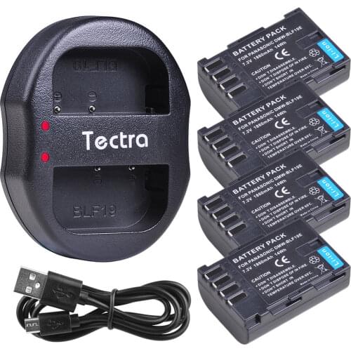 4pcs 1860mAh DMW-BLF19 DM-WBLF19E Battery+USB Dual Charger for Panasonic Lumix DMC-GH3 DMC GH3 GH4 GH5 Camera DMW BLF19 Battery