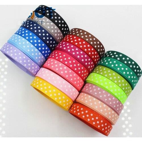 5 yards 10mm Gift wrapping ribbon Wedding Decoration Printing Dots Grosgrain Ribbon Gift Wrapping Hair Bows DIY Cake bandage