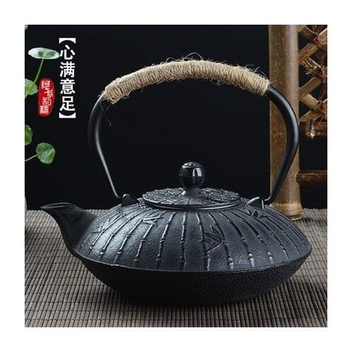 900ml Boiled Tea iron Kettle Cast iron Teapot Pig iron Tea Pot Kung Fu Tea health Iron Pot Oxidized Uncoated Free Shipping