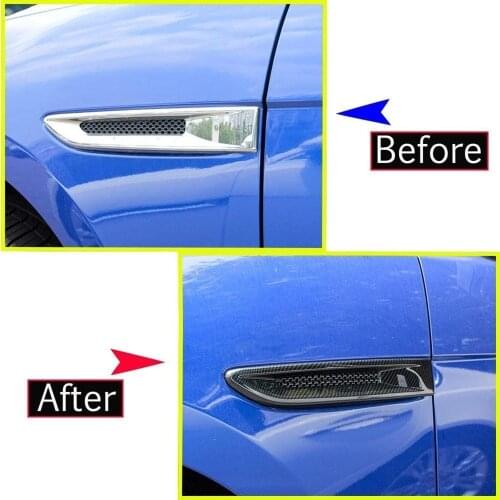 ABS Chrome Plastic Side Fender Air Vent Outlet Cover Trim Carbon Fiber Style for Jaguar XF XFL XE F-Pace F pace X761