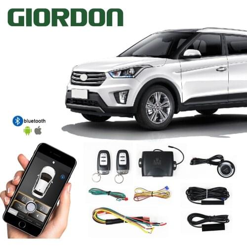 GIORDON Car Alarm Remote Control Car Keyless Entry Engine Start Alarm System Push Button Remote Starter Stop Auto
