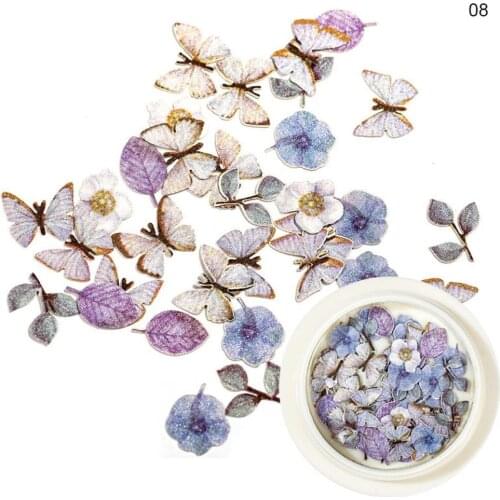 Butterfly Bee Sequins for Nails Art Decoration Mixed Rose Flower Leaf DIY Nail Art Paillettes Jewelry Manicure Accessory