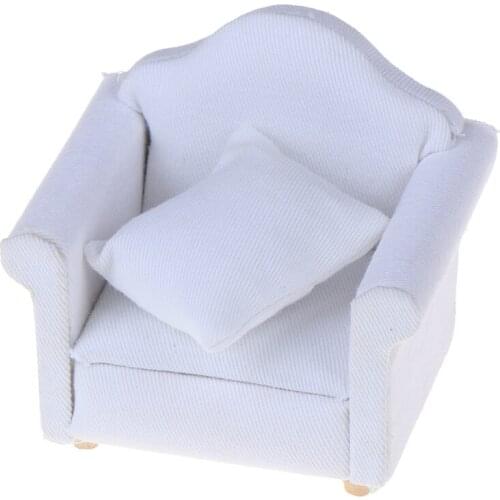 Sofa with Back Cushion Mini Sofa Chair Furniture Model Toys for Doll House Decoration 1/12 Dollhouse Miniature Accessories