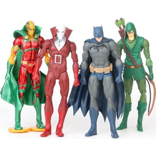 16cm Green Arrow Action Figures Deadman Superheroes Mr. Miracle Model Movable Joint Figurines Collectible Dolls Kids Toys 4pcs