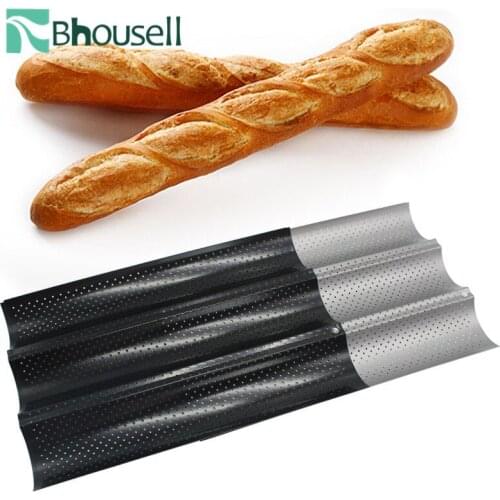Groove Waves Bread Baking Tools for Cakes Baguette Mold Pans Baking Supplies Carbon Steel Bread Baking Mold Kichen Accessories