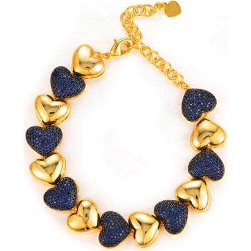 Kellybola Cubic Zirconia Trendy Stackable Heart Beads Pendant Bangle For Women Full Bridal Wedding Dubai Women Party Jewelry