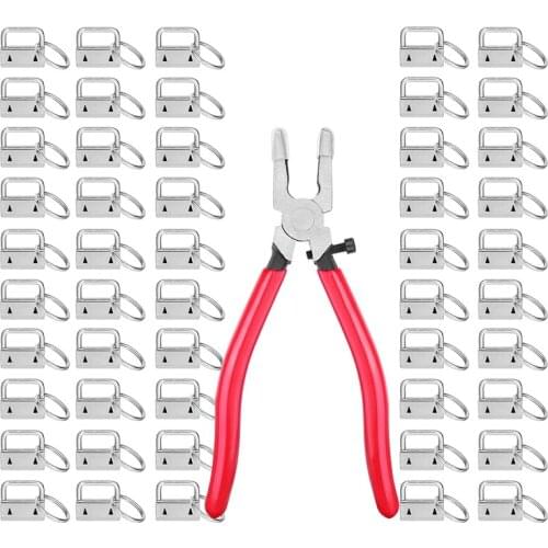 Key Pendant Set 50Pcs Lanyard Key Pendant Hardware 2.5 cm with Keychain Pliers Tool for Keychain and Wrist Clip Hardware