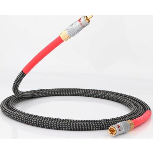 Preffair 8N OFC Hifi Coaxial Cable High Quality DAC 75ohm Digital RCA Cable with Gold Plated Nakamichi plug Heat Shrink Tude