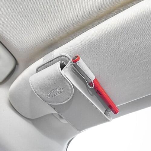 Visor Sunglasses Glasses Pen Protection Case Card Holder Vehicle Pouch Bag with Flannelette Lining T3EF