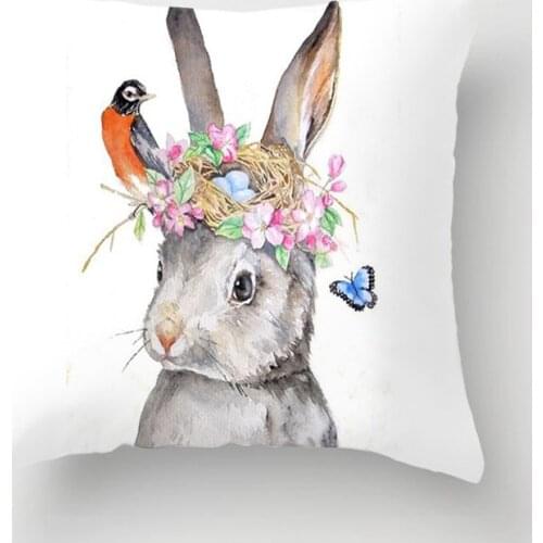 45*45cm Cute Fashion Modern Square Sofa Cushion Household Home Pad Various Patterns Rabbit Print Skin Cushion Home Decor Cartoon