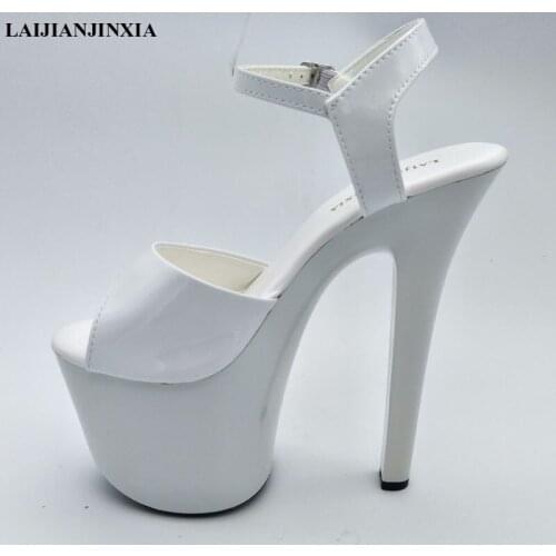LAIJIANJINXIA Sexy 17cm High-Heeled Sandals Nightclub Fashion Shoes Pole Dancing Shoes Model High Heels Womens Shoes G-004